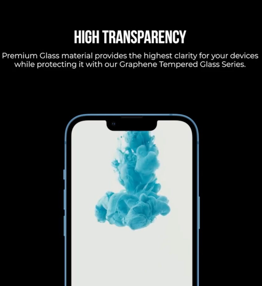 Blupebble Graphene Rock Series Tempered Glass for iPhone 15