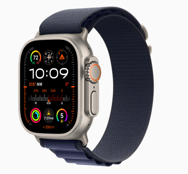 Apple Watch Ultra 2 Titanium Case with Navy Alpine Loop (M)